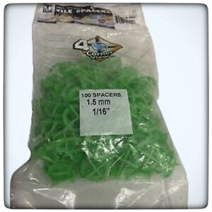 100 Circular Round Tile Spacers 1/16" 1.5 Mm 2 Sided Green Plastic Tavy …